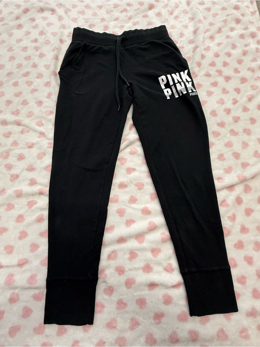 PINK Black Jogger Leggings Size Small Like New